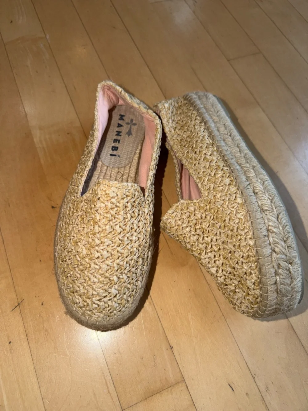 MANEBI Rafia woven double sole espadrille, 36 (7)  GD1294